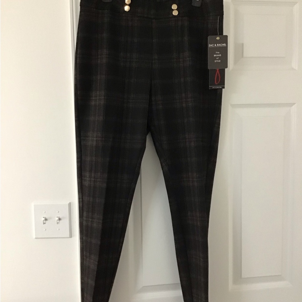 Zac & Rachel Black Plaid Women's Pants